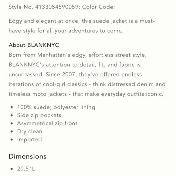 Anthropologie NWT BLANKNYC Suede Moto
Jacket Size XS. - Picture 6 of 12